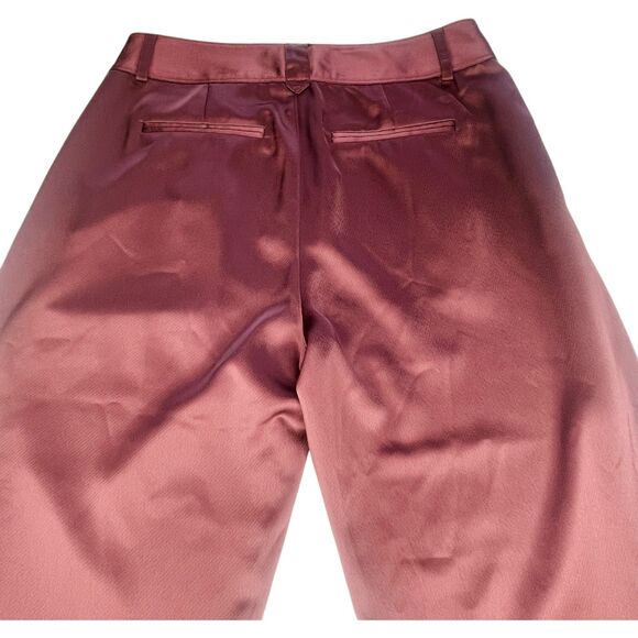 PAIGE | Kodie Fig Satin Tapered Trouser Pant Workwear Dressy Crop Size 6 NWT - Picture 11 of 11